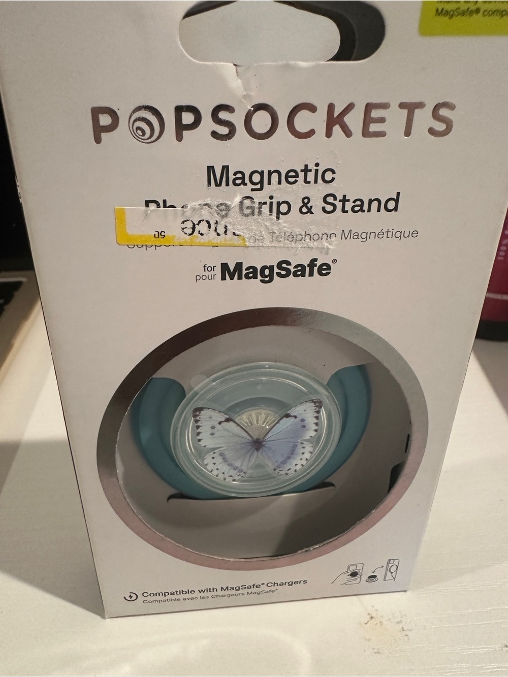 PopSocket Magnetic Phone Grip & Stand - Teal with Butterfly